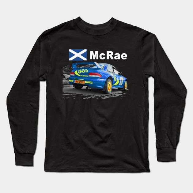 JDM Colin Mcrae World Rally Champion WRC STI GC8 22b Car 555 Impreza Long Sleeve T-Shirt by cowtown_cowboy